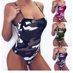 Women camouflage print one- piece push up Monokini